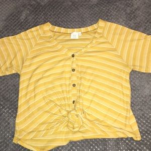 Yellow, button-down sweater